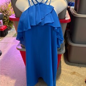 Blue Ruffled Sleeveless Dress p31